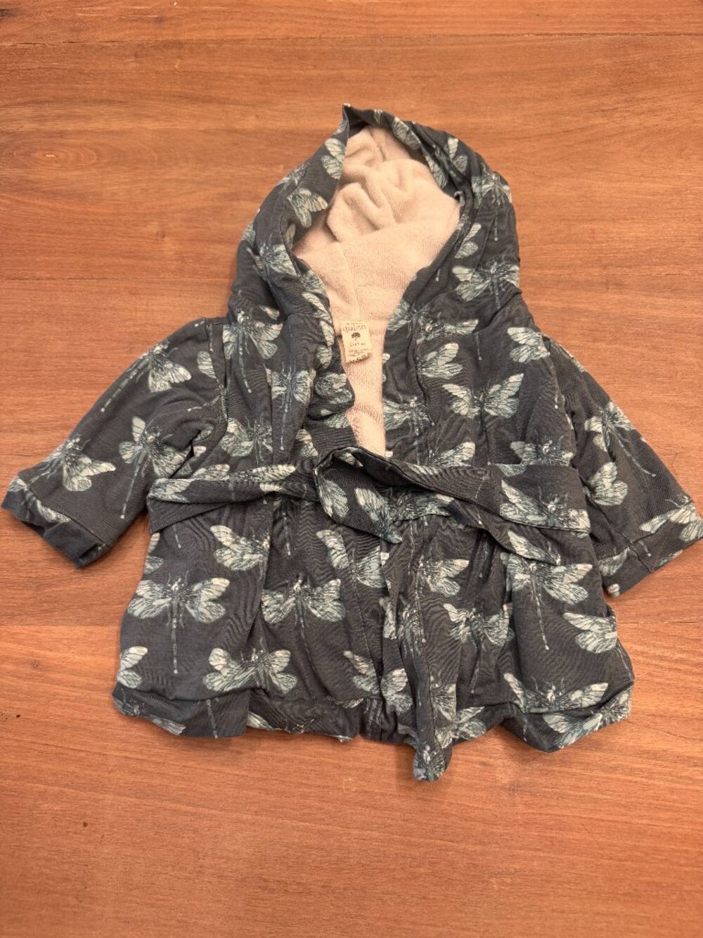 Kate Quinn Dragonfly Hooded Terry Cloth Robe / Cover-Up 0-12M